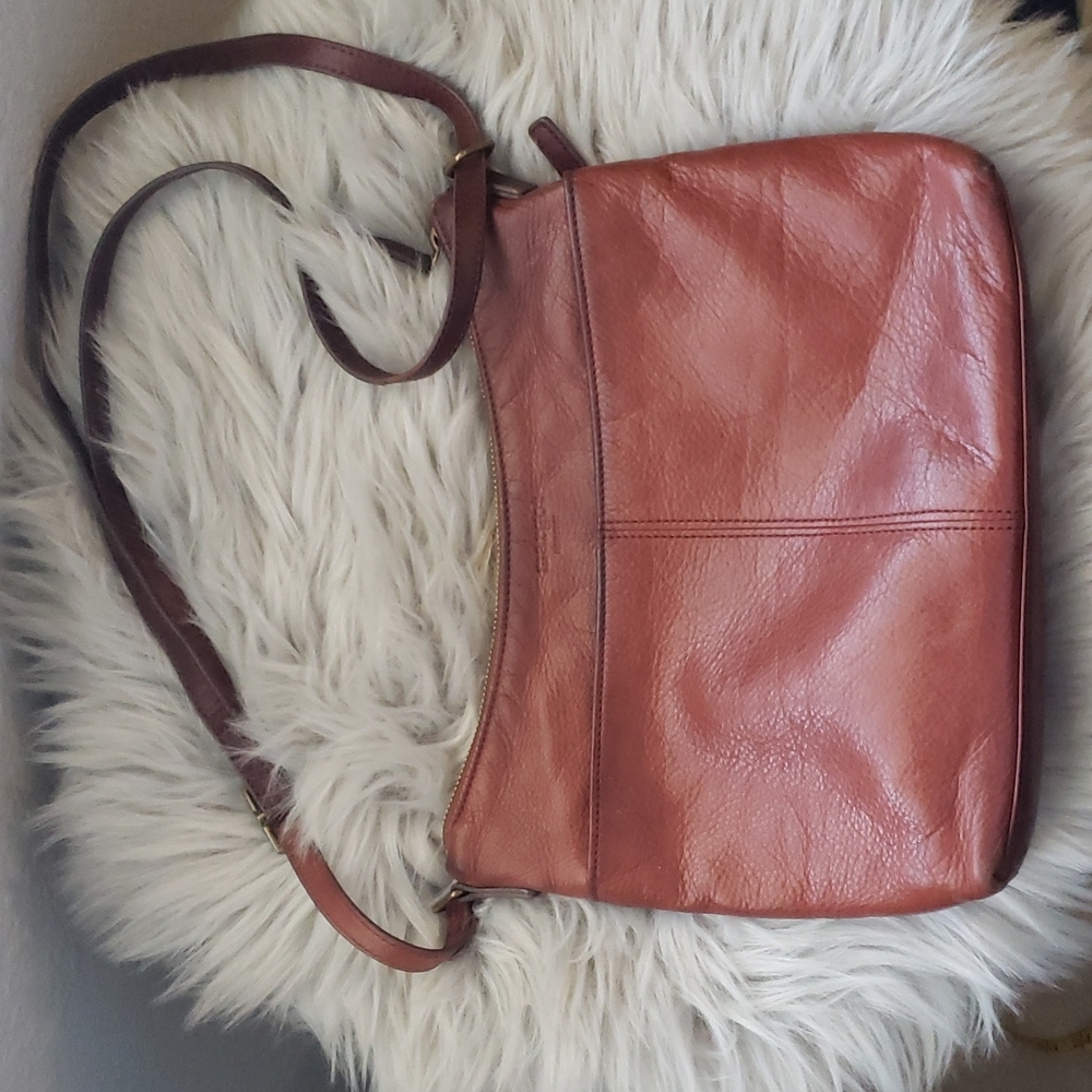 Margot Mary Scoop Crossbody Brown Leather Bag